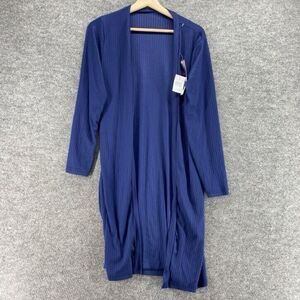 New XJBoost Cardigan Women M Medium Blue Open Front Long Sleeve Knit Casual